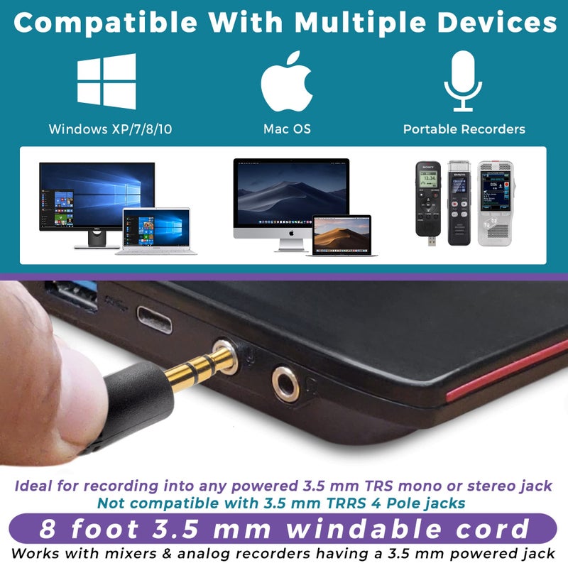 ECS WordForum 3.5mm TRS 360Â° Omnidirectional Stereo Conference Microphone for PC - with Daisy Chain Option, Condenser Mic for Teleconferencing - 1 Pack - Image 4